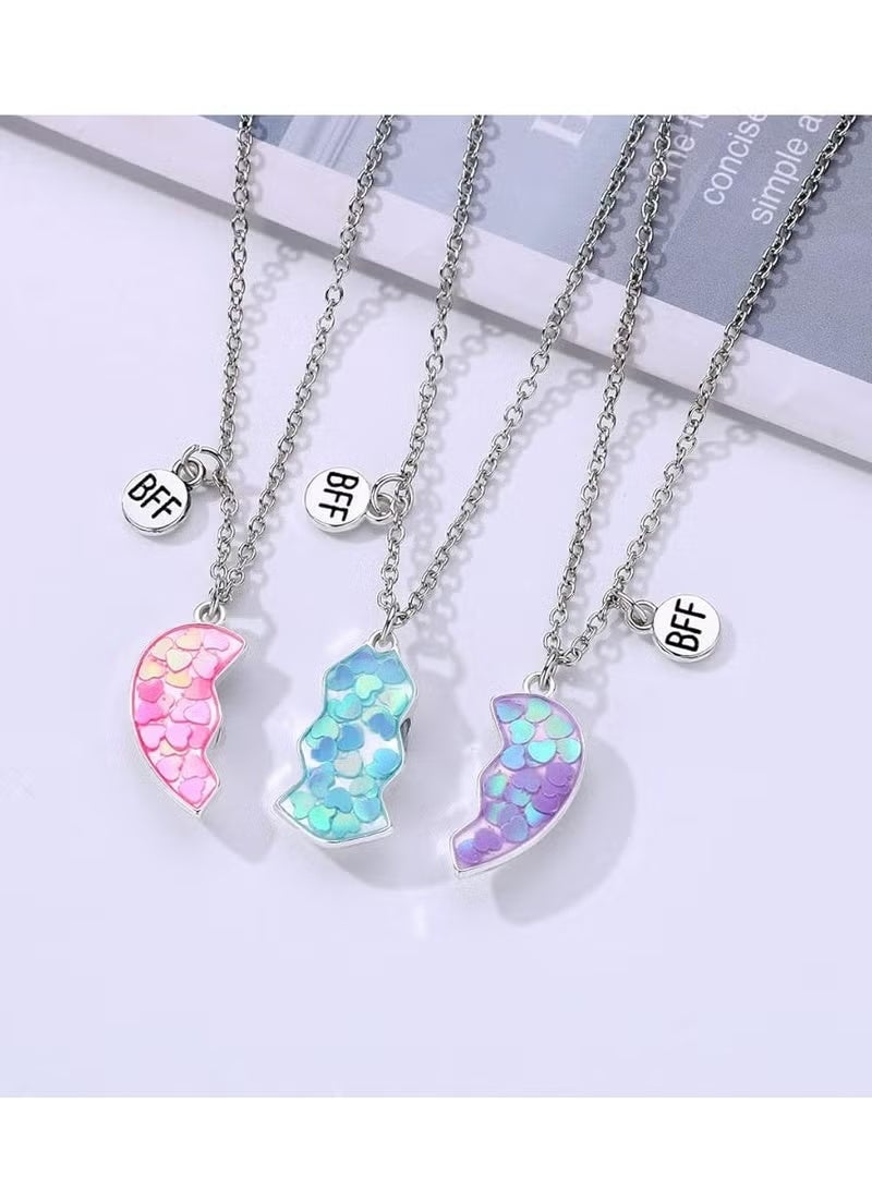 Friendship Necklaces for 3 Girls,Heart Pendants, Gifts for Sisters & Friends. - Image 5